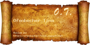 Ofenbecher Tina névjegykártya
